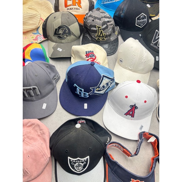 Huge Hat Lot 25 Nike Patagonia Levis MLB NFL NBA Snapback Trucker Visor Bundle - Picture 3 of 6